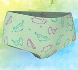 Pink and Green Cat Mini Shorts