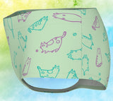 Pink and Green Cat Mini Shorts