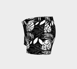Black and White Fronds Bike Shorts