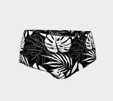 Black and White Fronds Mini Shorts